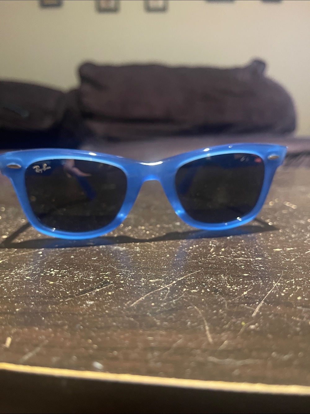 Ray-Ban Wayfarer Sunglasses - Blue Frame, Black Lenses